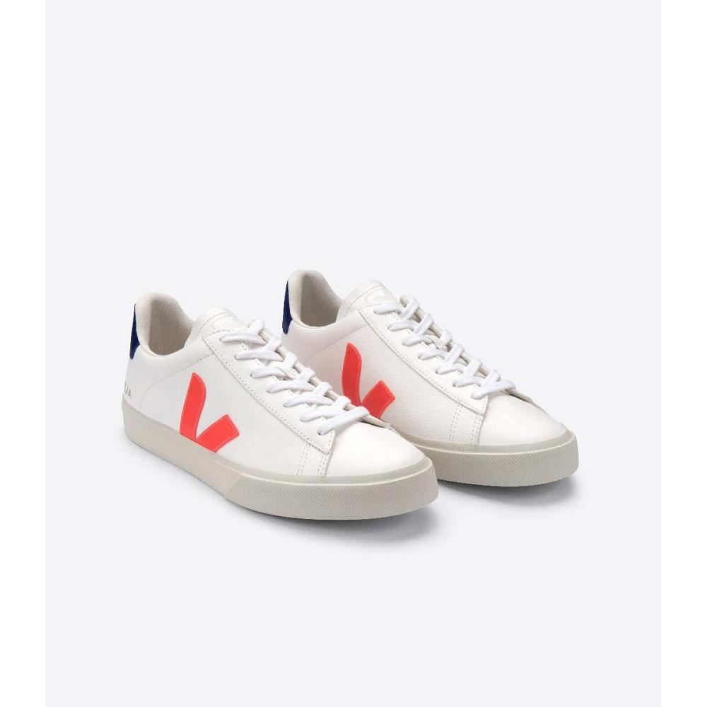 Low Tops Sneakers Barbati Veja CAMPO CHROMEFREE White/Orange/Blue | RO 297WNB